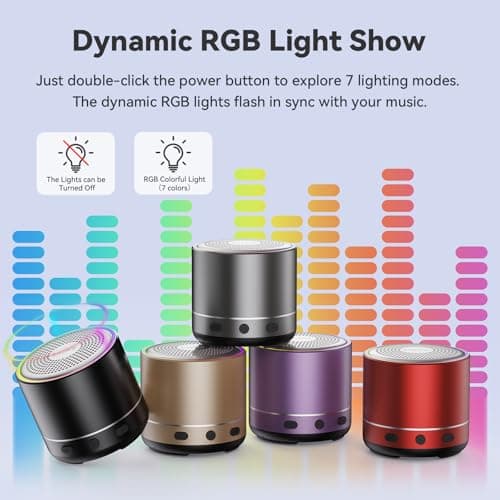 Mini Bluetooth Speaker, 2026 Ultra-Light Mini Bluetooth Speaker, IP7 Waterproof Brief Design, Small Shower Travel Speaker for Outdoor, 8H Playtime, Perfect for Backpacking, Bike, Beach & Gift Black — view 2