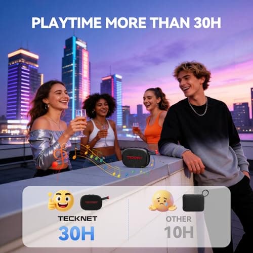 TECKNET Portable Bluetooth Speaker, IP67 Waterproof Speaker with Stereo Sound, Up to 30H Playtime, Magnetic Design, BT 5.4, TWS Pairing Small Bluetooth Speaker for Home/Party/Outdoor/Travel — view 2