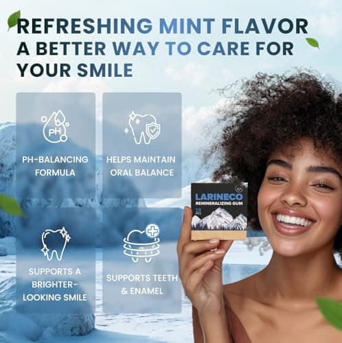 Larineco Remineralizing Gum with Nano Hydroxyapatite & Xylitol – Sugar-Free Xylitol Gum – Plastic-Free, Dye-Free, Aspartame-Free – Natural Base – 36 Pieces, Mastic Mint — view 5