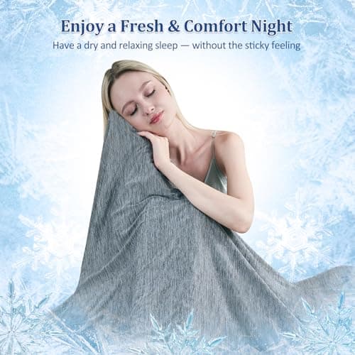 Cooling Blanket Queen Size, Lightweight & Breathable Summer Blanket for Hot Sleepers & Night Sweats, Double-Sided Cool-to-Touch Design, Smooth Cooling Blanket for Bed, 79" x 86"