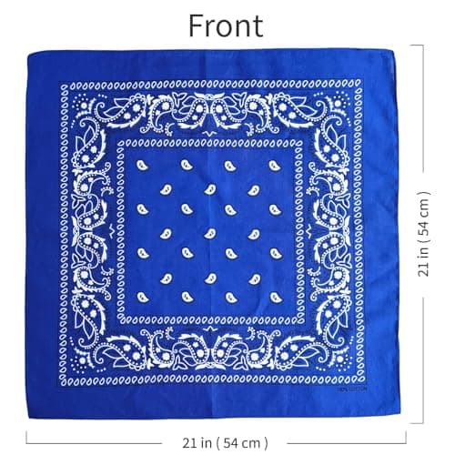 APIGANIZ 100% Cotton Bandanas, 21 x 21 inches, Set of 6 (Basic - Blue Collection) — view 3