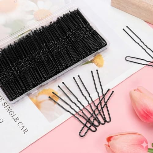 200PCS 2.8 Inch U Shaped Large Heavy Duty Hair Pins for Women Girls, Large Hair Pins for Thick/Long Hair, Long Hair Pin Bobby Pin for Secure Bun Salon Wedding Daily Hairstyles - Black — view 4