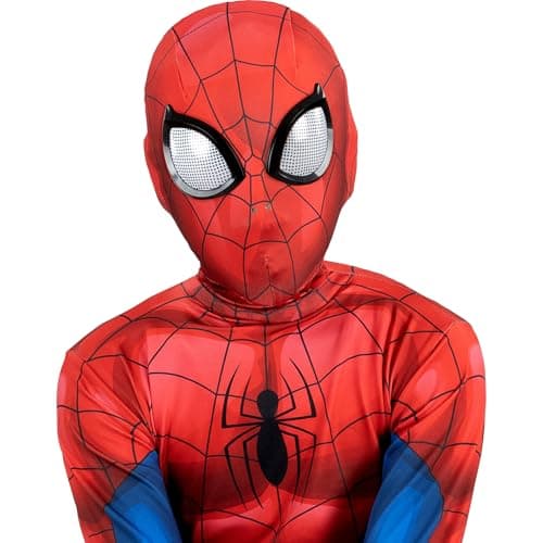 MARVEL Spider-Man Official Youth Zentai Halloween Costume Accessory - Deluxe Two-Way Stretch Spandex Mask with Molded Eyes — view 3