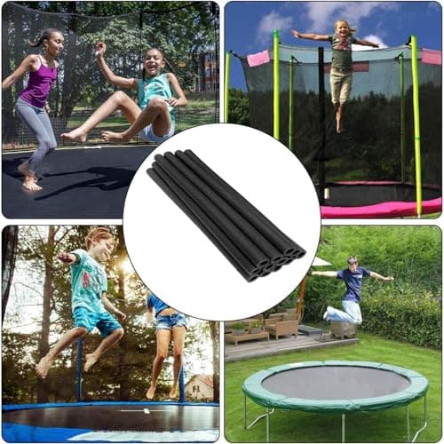 12PCS Trampoline Pole Foam Sleeves, 34.6 Inch Waterproof Round Tube Protective Trampoline Spring Cover Padding, Universal Trampoline Poles Replacement Safety Covers for 6 to 16ft Trampolines (Black)