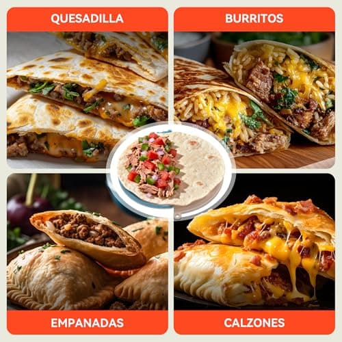 GizGiz Double-Serrated Tortilla Sealer, Empanada Maker Press, Tortilla Crimper for 8 Inch Tacos, Burrito Tortilla & Quesadilla, BPA-Free, Dishwasher Safe, Blue