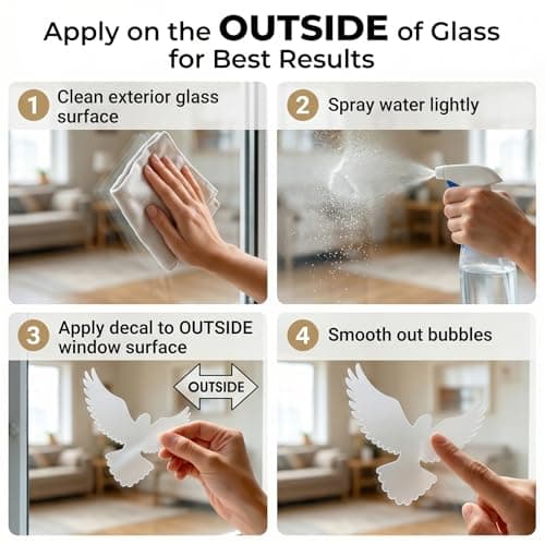 6 Sheets Anti-Collision Window Stickers Decals - Bird & Leaf Patterns, Prevent Bird Strikes, Glass Door Protection, Home Decor — view 5