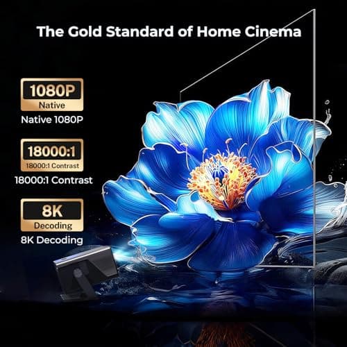[2000 ANSI Daylight Visible] Native 1080P Smart Video Projector 4K 8K Input, Android 14 Projecteur Portatif with HiFi Sound, Auto Focus & Keystone, WiFi Bluetooth Home Theater for iPhone/Netflix X7 — view 2
