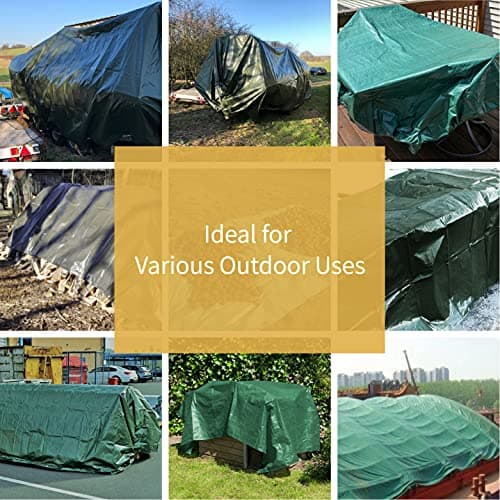 GUARD SHIELD Green Tarp Waterproof 10x12 Feet Medium Duty All Purpose Poly Tarps Cover 7mil — view 5