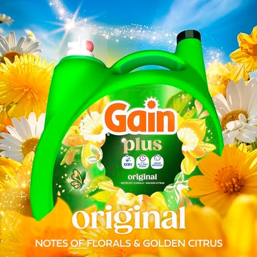 Gain Plus Liquid Laundry Detergent, Cleaner, Fresher, Now with Oxi, Original Scent, 170 fl oz, 129 Loads — view 5