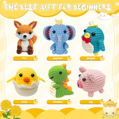Mobelixy 6PCS Crochet Kit for Beginners, 2026 Christmas Knitting Kit with Step-by-Step Video Tutorials, Beginner Crochet Kit for Adults (Green) — view 2
