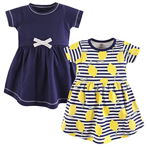 Touched by Nature Girls, Toddler, Baby and Womens Organic Cotton Short-Sleeve and Long-Sleeve Dresses, Lemons Short Sleeve, 12-18 Months — view 2