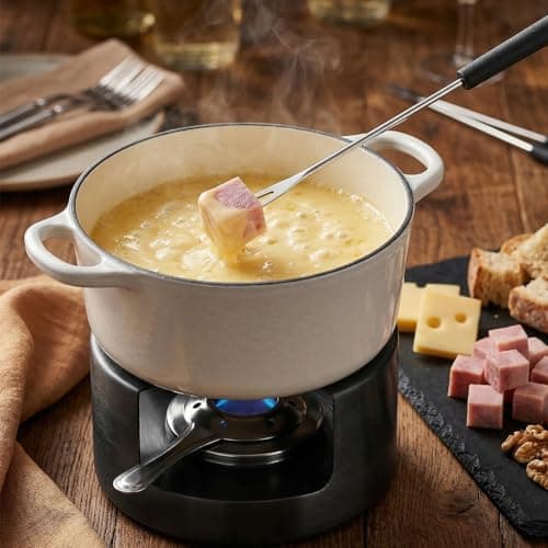 cobee 6 Pcs Stainless Steel Fondue Forks, 9.29 Inch Fondue Sticks with Heat Resistant Handles Color Coded for Cheese Meat Fruit Marshmallows