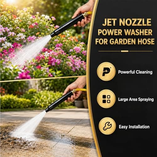 Home High Pressure Water Hose Nozzle, Adjustable Water Garden Hose Sprayer, Pressure Washer Hose Nozzle Attachment for Patio/Car Washing/Garden Watering — view 2