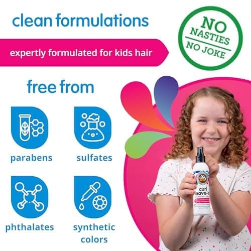 So Cozy Leave In Conditioner Spray (8 Fl Oz) Paraben-Free Detangler for Kids' Curly Hair, Deep Conditioner & Tangle-Free Curls, Gentle & Nourishing with Keratin, Vitamin B5, Olive Oil & Jojoba Oil — view 4