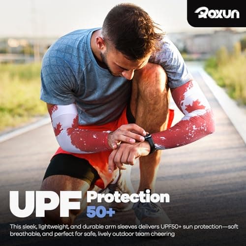 ROXUN 2 Pairs Flag Arm Sleeves Cooling UV Protection for Men Women Soccer Football Sports Gear Mexico Flag-2 — view 3