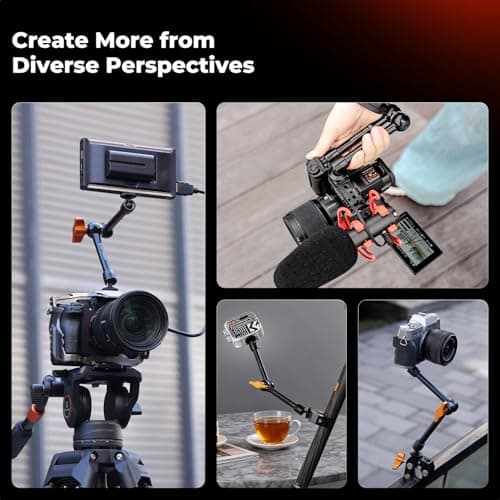 K&F CONCEPT 2-Pack 9.8" Magic Arm, 1/4" Screw Camera Mount Arm 360° Ball Heads for DSLRs, Monitor, Flash, LED Light, Microphone, Camera Cage, Action Camera — view 4