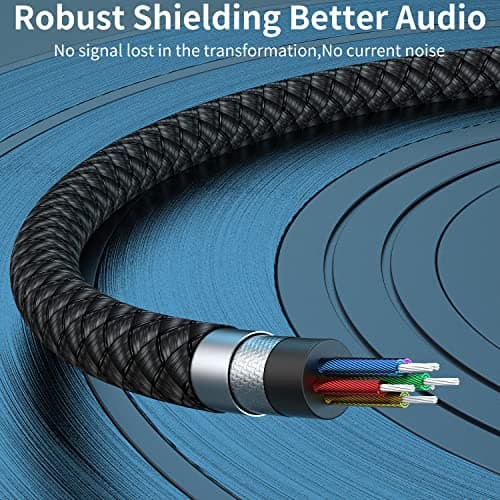 2 Pack AUX Cable,Auxiliary Cable（3.3ft/1m, Hi-Fi Sound）3.5mm TRS Auxiliary Audio Cable Nylon Braided Aux Cord Compatible with Car,Home Stereos,Speaker,iPod iPad,Headphones,Sony,Echo Dot,Beats (Grey) — view 4