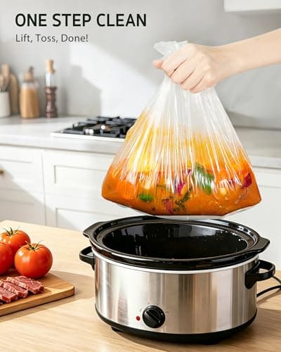 Syntus 30 Count Slow Cooker Liners, Small Size 10.5" x 17.5" Fits 1-3 Quart Pots BPA-free Disposable Cooking Bags Suitable for Oval & Round & Retangular Slow Cookers — view 4