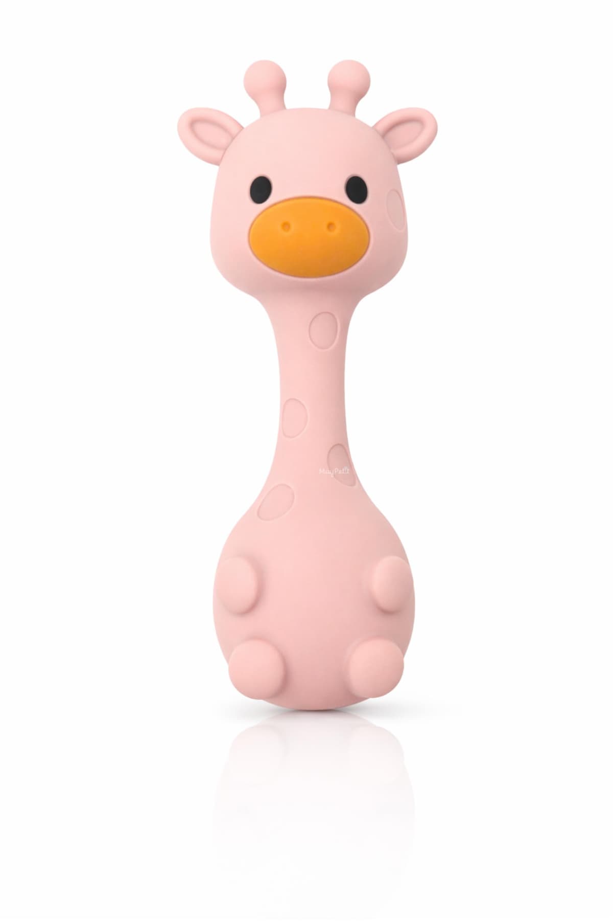 MuyPetit Jirafa Sonajero Stick, Juguete bebe 4 meses, Libre de BPA y tóxicos, Juguetes Montessori para bebes 6-12 meses, Fácil de agarrar, Juegos bebe 0-6 meses, Teether (Jirafa Rosa)