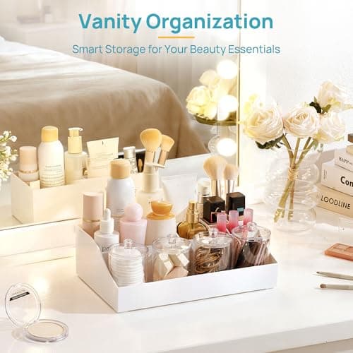 Vtopmart 5 PCS Bathroom Countertop Organizer Sets, White — view 5