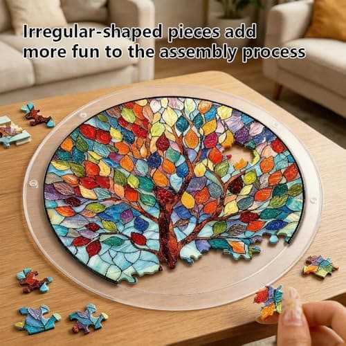 Acrylic Puzzle Suncatcher 83 Pieces, Dawn Blossom Sea Sun Puzzle Suncatcher, DIY SunCatcher for Window Hanging, Home & Garden Decor, Gift for Women, Mom, Friends (Emerald Flame Hummingbird, 7.4in)