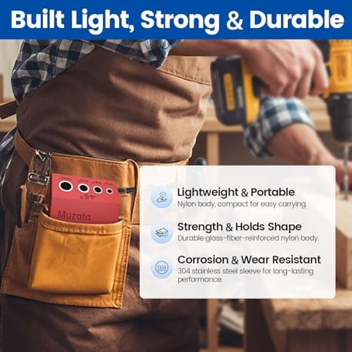 Muzata Upgraded Multi Angle Drill Guide Jig 30 45 90 Degree Portable Drilling Template 4 Sizes for Horizontal Angle Wood Post Stairs Handrails 3/16 1/8 Cable Railing Hardware Kit Tool CT24 — view 4