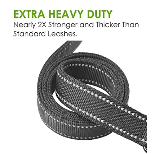Dog Leash Heavy Duty - 2 Handles by Padded Traffic Handle for Extra Control, 6foot Long - Perfect for Medium to Large Dogs (6 ft, Black Blue) — view 3
