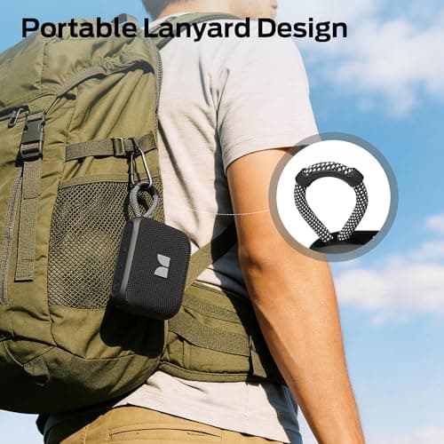 Monster S520 Portable Speaker, IPX7 Waterproof Speakers Bluetooth Wireless, Bluetooth 6.0 Small Speaker, 12 Hours Battery Life, TWS Pair for Outdoors/Beach/Home/Travel, Black — view 2