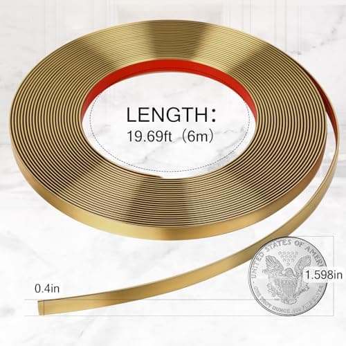 0.4in x 19.68Ft Peel and Stick Wall Molding Trim, Flexible Mirror Frame Border Strip, Self Adhesive Decorative Molding Trim for Walls, Edges, Borders, Window Frames, Cabinet — view 2