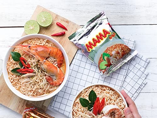 MAMA Oriental Style Instant Noodles Shrimp Tom yum Flavor Thai Ramen Noodles Made in Thailand 60g x 24packs case lot