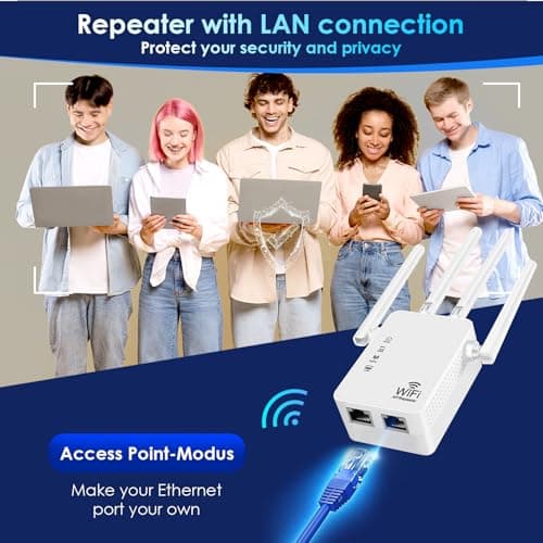 WiFi Extender Signal Booster-2.4GHz 300Mbps WiFi Booster for Home,Covers Up to 9999 Sq. Ft. Whole Home WiFi Coverage Easy Setup,Ethernet Port & Access Point,ejrgj6269 — view 5