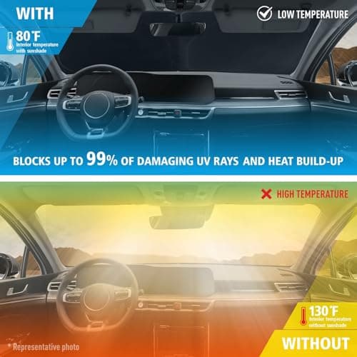 CLIM ART Windshield Sun Shade for Toyota Sienna 2021-2026, Custom-Fit Foldable Car Sunshade, Vehicle Sun Protector, Front Auto Windshield Cover, Car Accessories - WS8009