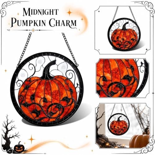 Halloween Decorations, Pumpkin Acrylic Jigsaw Puzzle Suncatcher Gothic Decor Spooky Funny Window Suncatcher Acrylic Puzzle, Home Decor Gift for Women Men Horror Gift 7.4 Inch — view 5