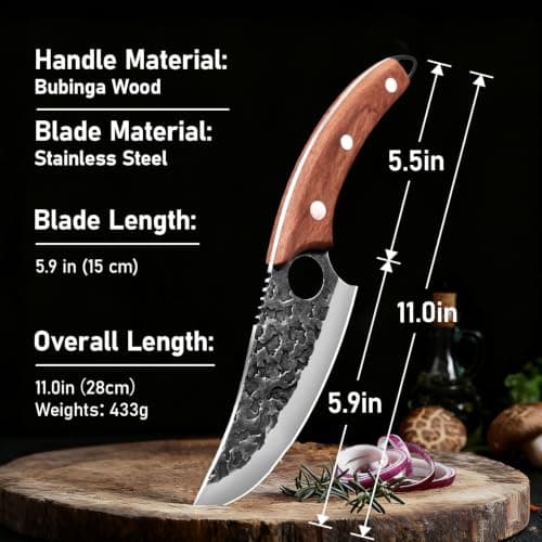 Chef Knife, Kitchen Knife for Cooking, Birthday Gifts for Men Dad Husband for Anniversary, Chopping, Japanese Steel Knife for Home, BBQ, Balance & Control, 6 Inch — view 2