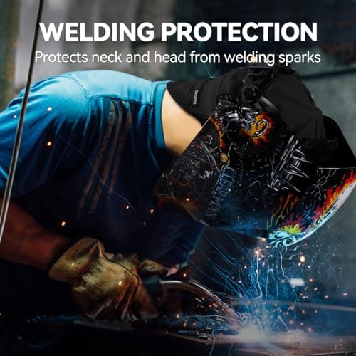 ARCCAPTAIN Reversible Welding Cap, 8 Panel Protective Welders Cap, 10 oz Fireproof Cotton Comforts for Safety and Protection While Welding to Men Women, Black, 7 3/4