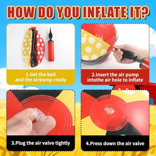 SCIONE 12 Pack 12 Inch Inflatable Beach Balls for Kids Birthday Party Favors for Summer Pool Novelty Water Beachball Game Toys for Boy Girl Gifts Class Party Decor — view 5