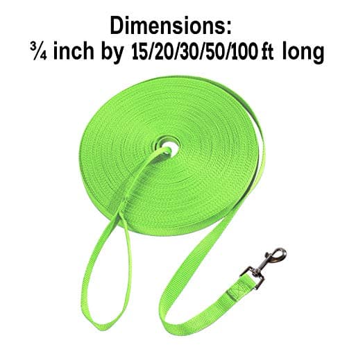 Hi Kiss Dog/Puppy Obedience Recall Training Agility Lead - 15ft 20ft 30ft 50ft 100ft Training Leash - Great for Training, Play, Camping, or Backyard (30 Feet, Green) — view 3