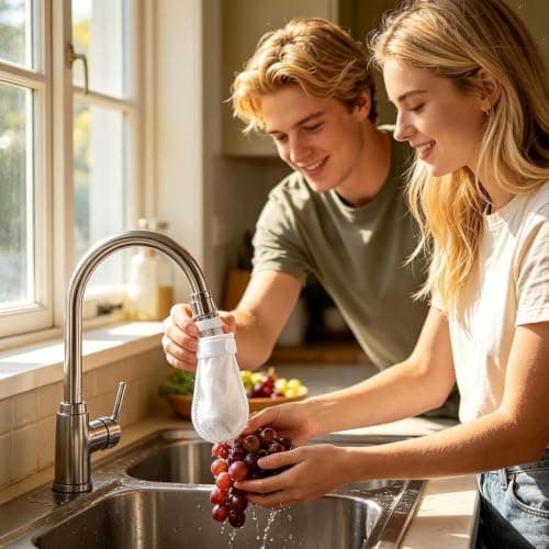 100pcs Faucet Filter Bag for Filtering tap Water, 2026 New Faucet Filter Cotton Bag, High-Density Non-Woven Faucet Filter Bag, Easy to Replace Cotton Filter Bag for Faucet, Kitchen Sink — view 4