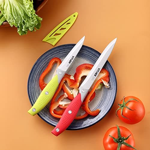 VITUER Chef Knife, 3PCS Kitchen Knife, Multicolor Stainless Steel Sharp Chef Knife Set (3Pack, Yellow, Red, Green) — view 5