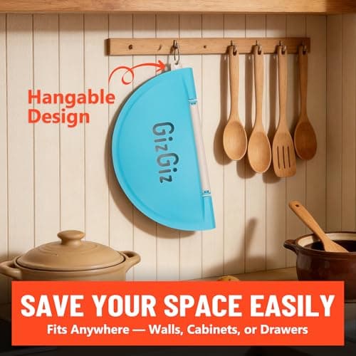 GizGiz Double-Serrated Tortilla Sealer, Empanada Maker Press, Tortilla Crimper for 8 Inch Tacos, Burrito Tortilla & Quesadilla, BPA-Free, Dishwasher Safe, Blue — view 4