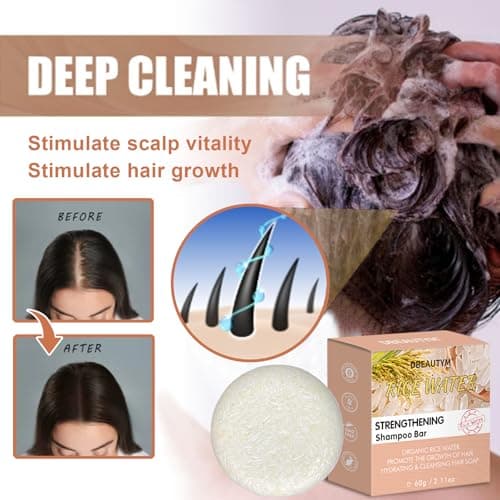 DBEAUTYM 2 Pack Rice Water Shampoo Bar for Hair Growth,Solid Shampoo Bar – Strengthening Thickening Hair Shampoo for Men and Women – Reduce Breakage,Boosts Shine,Soap for Dry Damaged Hair — view 2