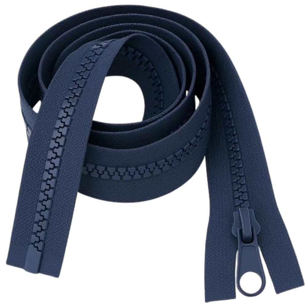 Open-Ended Chunky Zip Navy 28" (71cm) - Heavy-Duty #5 Plastic Teeth Separating Zipper for Sewing & Repairs: Jackets, Hoodies, Large Bags, Cushion Covers & Upholstery by Giddy Square