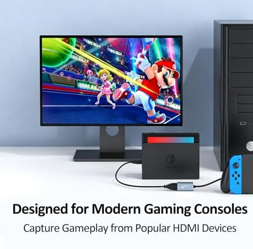 HDMI Capture Card USB 3.0, 1080P 60FPS Video Capture Card, 4K@30Hz HDMI to USB A Capture Adapter for Streaming, Gaming, Recording, OBS, PS5, Xbox, Switch, DSLR Camera, Windows Mac Linux — view 4