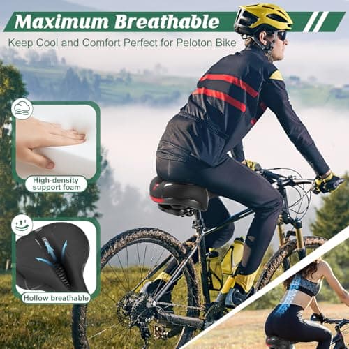 Comfortable Seat Cushion for Men Women with Dual Shock Absorbing Ball Memory Foam Waterproof Wide Bicycle Saddle Fit for Road Bikes — view 4