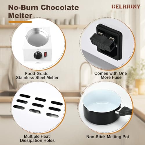 2026 Upgrade Chocolate Melting Pot, 1L Chocolate Melting Machine (40W,110V) — view 3