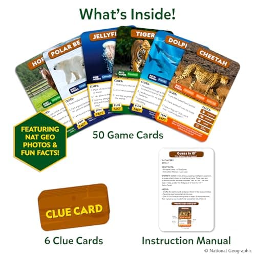 Skillmatics Guess in 10 National Geographic Animals, Educational Card Game for Kids & Families, Animal Trivia & Travel Game, Screen-Free Fun, Gifts for Ages 6, 7, 8, 9 and Up — view 2