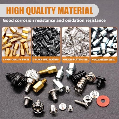 mankk 23 Sizes M.2 Computer Screws Motherboard Standoffs Laptop Screws for Motherboard,HDD Hard Drive,SSD,PC Case,PC Fan,ATX Case,CD-ROM — view 3