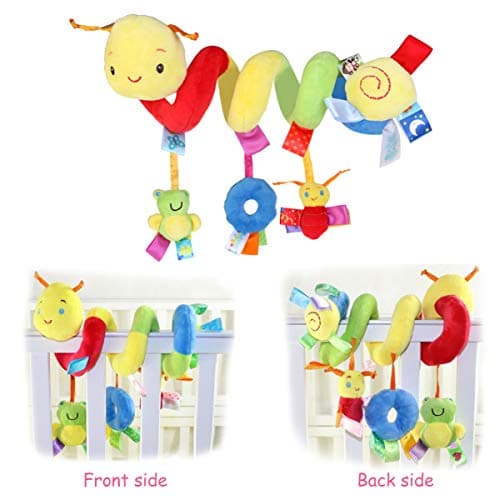 Uonlytech Baby Crib Hanging Rattles Toys, Carseat Toys Hanging Rattles Spiral Stroller Crib Cot Toy Spiral Toy Pram Hanging for Babies Boys and Girls — view 2