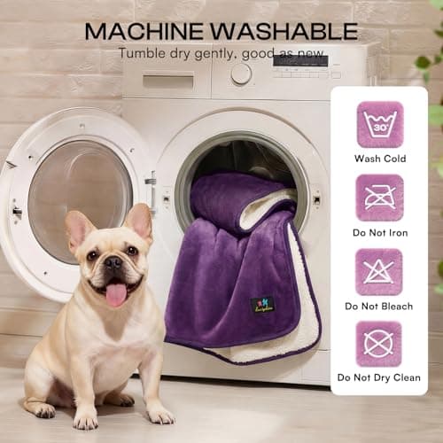 Luciphia Waterproof Pet Blanket, Washable Reversible Sherpa Fleece Throw — view 5