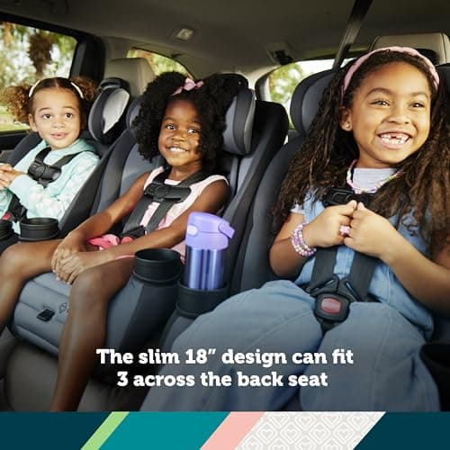 Safety 1st Ellaris 3-in-1 Convertible Car Seat, Slim Fit Design, Rear & Forward-Facing, 5-Position Headrest, Travel-Friendly with Machine-Washable Seat Pad, London Blue — view 3